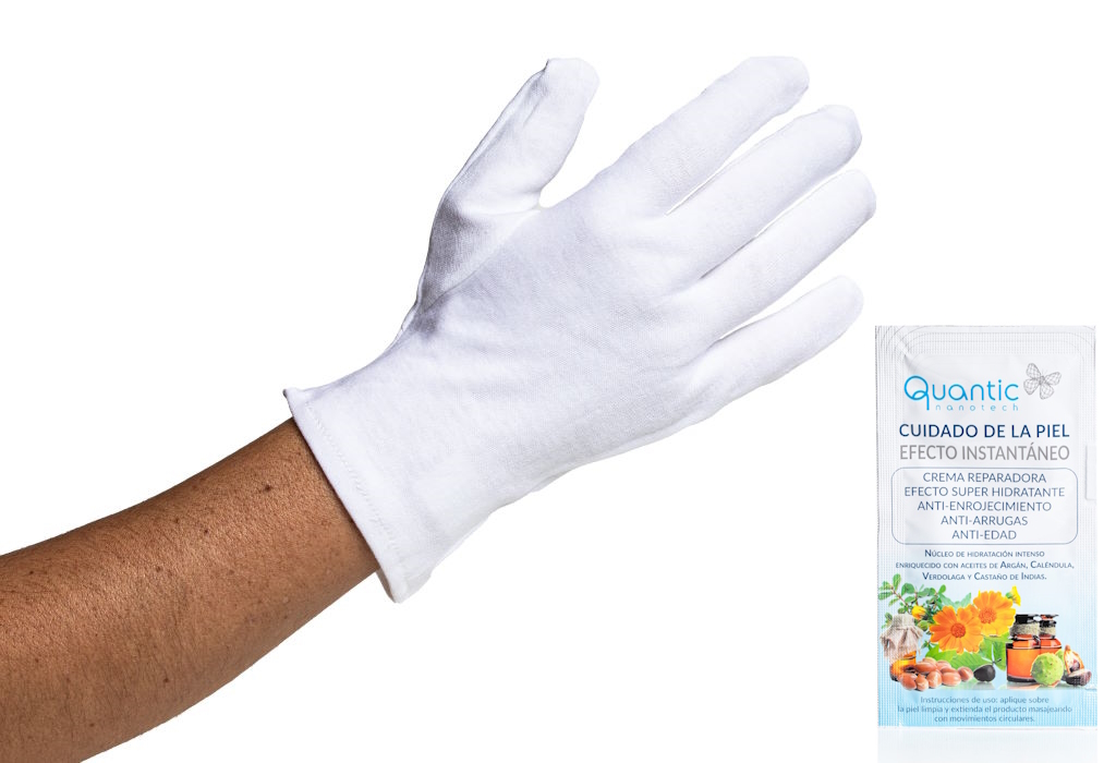 Lote 25 guantes algodón + 25 cremas